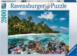 puzzle 2000 - Ravensburger Dėlionė A Dive In The Maldives 2000 vnt. 17441 - 2 nuotrauka