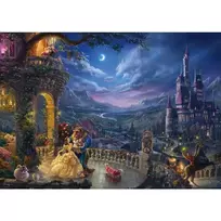 puzzle deliones 1000 - Schmidt Thomas Kinkade Disney Beauty and the Beast Dancing in the Moonlight, 1000 det. - 2 nuotrauka