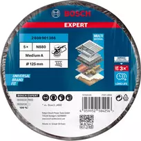 slifavimo diskas 125 mm - Šlifavimo veltinis ekscentr. šlifuokliui Bosch 2608901386; 125 mm; K280; 5 vnt. - 5 nuotrauka