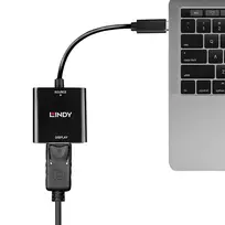 usb c laidas 4k - Lindy 43269 USB-C į DisplayPort 4K 144Hz adapteris Juodas (Black) - 3 nuotrauka