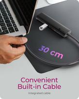 usb 4 port hub - Raidsonic 4-Port USB 3.2 Gen 2 Hub su Power Delivery IB-HUB1437-CPD Juodas (Black) - 7 nuotrauka