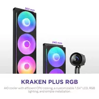 water cooling - NZXT Kraken Plus 240 RGB Balta (White) Procesoriaus Universalusis Skystinis Aušintuvas - 9 nuotrauka