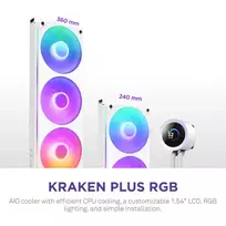 360 - NZXT Kraken Plus 360 RGB Baltas (White) - 3 nuotrauka
