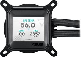 ausintuvas juodas - ASUS Prime LC 360 ARGB LCD Procesoriaus Aušintuvas Viskas Viename 12 cm Juodas (Black) - 5 nuotrauka