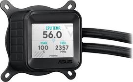 ausintuvas juodas - ASUS Prime LC 360 ARGB LCD Procesoriaus Aušintuvas Viskas Viename 12 cm Juodas (Black) - 6 nuotrauka
