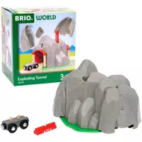 traukiniu trasa - Trasos dalys, tunelis Brio World Exploding Tunnel, pilka - 5 nuotrauka