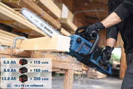 grandinini - Bosch GKE 18V-40 grandininis pjūklas SOLO - 7 nuotrauka