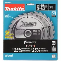 medienos pjovimo diskai - Pjovimo diskas Makita B-62985-2; 165x1,4x20 mm; Z25; 23°; 2 vnt. - 3 nuotrauka