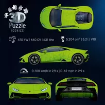 lamborghini huracan - Ravensburger 3D dėlionė Iconics Lamborghini Huracán EVO Verde - 5 nuotrauka