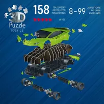 lamborghini huracan - Ravensburger 3D dėlionė Iconics Lamborghini Huracán EVO Verde - 7 nuotrauka