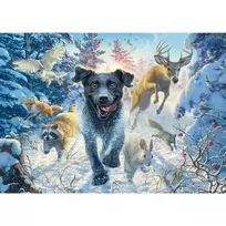 delione 3 - Schmidt Spiele Dog Love Black Labrador in the Snow 58558, 1000 det. - 2 nuotrauka