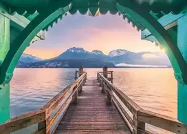 ravensburger puzzle 1000 - Ravensburger Beautiful Walkways Romantic Footbridge at Lac d'Annecy, 1000 det. - 2 nuotrauka