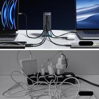 usb c 65w ikroviklis - Joyroom JR-TCM02 daugiaportis GaN įkroviklis 65W EU 4x USB-C, 2x USB-A - Juodas (Black) - 4 nuotrauka