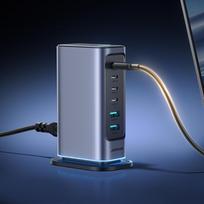 usb c 65w ikroviklis - Joyroom JR-TCM02 daugiaportis GaN įkroviklis 65W EU 4x USB-C, 2x USB-A - Juodas (Black) - 8 nuotrauka
