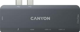 thunderbolt 3 - Canyon DS-05B 7-in-1 Thunderbolt 3 Multiport Hub Space Gray (Kosminė pilka) - 3 nuotrauka