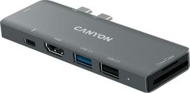 thunderbolt 3 - Canyon DS-05B 7-in-1 Thunderbolt 3 Multiport Hub Space Gray (Kosminė pilka) - 5 nuotrauka