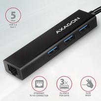 usb c 3.2 hub - Axagon HMC-GL3A SuperSpeed USB-C hub + gigabit LAN Juodas (Black) - 4 nuotrauka