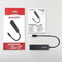 usb c 3.2 hub - Axagon HMC-GL3A SuperSpeed USB-C hub + gigabit LAN Juodas (Black) - 6 nuotrauka