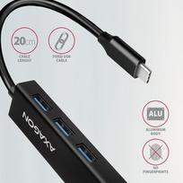 usb c 3.2 hub - Axagon HMC-GL3A SuperSpeed USB-C hub + gigabit LAN Juodas (Black) - 7 nuotrauka