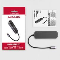 usb c hub hdmi - Axagon HMC-6GL SuperSpeed USB-C 6in1 Hub, Juodas (Black) - 2 nuotrauka