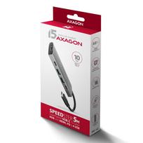 2x 3.5 - Axagon HMC-5G21 USB-C 10Gbps 5in1 hub, HDMI + 2x USB-A + 2x USB-C, 13cm, Pilka (Gray) - 2 nuotrauka