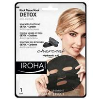 popierines kaukes - IROHA medvilnės pluošto valomoji veido kaukė su anglimi ir hialurono rūgštimi DETOX, 23 ml - 2 nuotrauka
