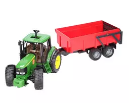 tractor john deere - Žaislinis traktorius Bruder John Deere 6920 Tractor & Trailer BR02057, raudona/žalia - 3 nuotrauka