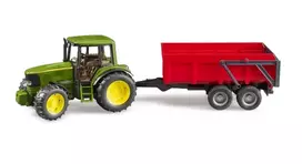 tractor john deere - Žaislinis traktorius Bruder John Deere 6920 Tractor & Trailer BR02057, raudona/žalia - 8 nuotrauka