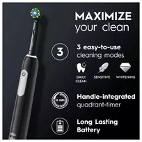 oral b pro - Oral-B Pro 1 Cross Action Juodas (Black) - 4 nuotrauka