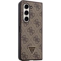 galaxy fold 5 deklas - Guess Hardcase Leather 4G Triangle Strass Samsung Galaxy Z Fold 5 Brown - 4 nuotrauka