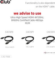 displayport 1.4 kabelis - Club 3D CAC-1188 Mini DisplayPort 1.4 į HDMI 8K60Hz M/F Adapteris (Juodas) - 3 nuotrauka