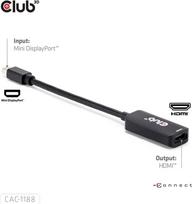 displayport 1.4 kabelis - Club 3D CAC-1188 Mini DisplayPort 1.4 į HDMI 8K60Hz M/F Adapteris (Juodas) - 4 nuotrauka