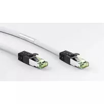 cat8 - Goobay 1m RJ45 Patchkabel CAT 6A S/FTP (PiMF), 500 MHz, mit CAT 7 Rohkabel, baltas LSZH halogenfrei, Kupfer - 2 nuotrauka