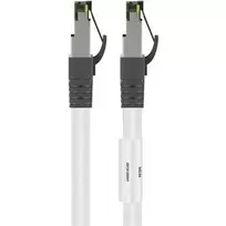 cat8 - Goobay 1m RJ45 Patchkabel CAT 6A S/FTP (PiMF), 500 MHz, mit CAT 7 Rohkabel, baltas LSZH halogenfrei, Kupfer - 4 nuotrauka