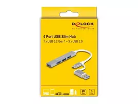 usb 4 port hub - Delock 4 prievadų plonas USB šakotuvas su USB Type-C - 2 nuotrauka