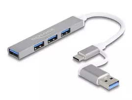 usb 4 port hub - Delock 4 prievadų plonas USB šakotuvas su USB Type-C - 4 nuotrauka