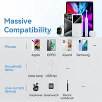 power bank 30000 - Vention FHMW0 30000mAh 22.5W Power Bank, baltas - 6 nuotrauka