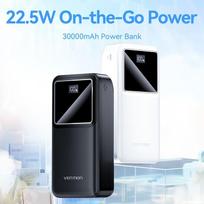 power bank 30000 - Vention FHMW0 30000mAh 22.5W Power Bank, baltas - 14 nuotrauka