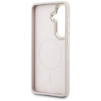 guess pu leather 4g - Guess PU Leather 4G Gold Frame Magnetic dėklas skirtas Samsung Galaxy S26 rožinės spalvos - 3 nuotrauka