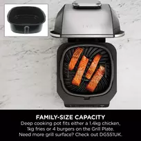 gruzdintuve oro - Ninja Foodi Smart XL DG551EU 6-in-1 Karšto oro gruzdintuvė Juoda/Pilka - 2 nuotrauka