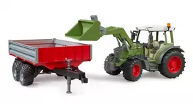 traktoriai zaisliniai - BRUDER 1:16 Fendt Vario 211 traktorius su priekiniu krautuvu ir priekaba, 02182 - 5 nuotrauka