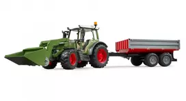 traktoriai zaisliniai - BRUDER 1:16 Fendt Vario 211 traktorius su priekiniu krautuvu ir priekaba, 02182 - 6 nuotrauka