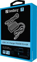 usb c 65w ikroviklis - Sandberg 135-76 USB-C AC Charger PD65W EU UK - 2 nuotrauka
