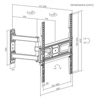 televizoriaus stovas 55 - Sbox PLB-3644-2 (32-55/35kg/400x400) - 3 nuotrauka
