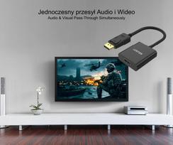 adapteris hdmi to displayport - Unitek Adapter DisplayPort to HDMI Black - 2 nuotrauka