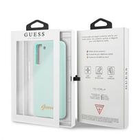 galaxy s21 plus deklas - Guess "GUHCS21MLSLMGLB Silicone Metal Logo Script Cover Galaxy S21 Plus" - 2 nuotrauka