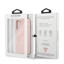 s21 plus deklai - Guess "GUHCS21MLSVSPI Silicone Vintage Cover Galaxy S21 Plus" Pink - 2 nuotrauka