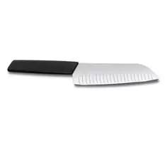 peiliai swiss - Victorinox Swiss Modern santoku peilis 17 cm, juodas (Black) - 3 nuotrauka