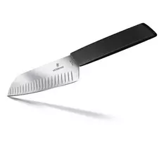 peiliai swiss - Victorinox Swiss Modern santoku peilis 17 cm, juodas (Black) - 4 nuotrauka