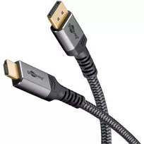 adapteris hdmi to - Goobay 65269 DisplayPort į HDMI adapterio kabelis, 2 m, Pilkas (Grey) - 4 nuotrauka